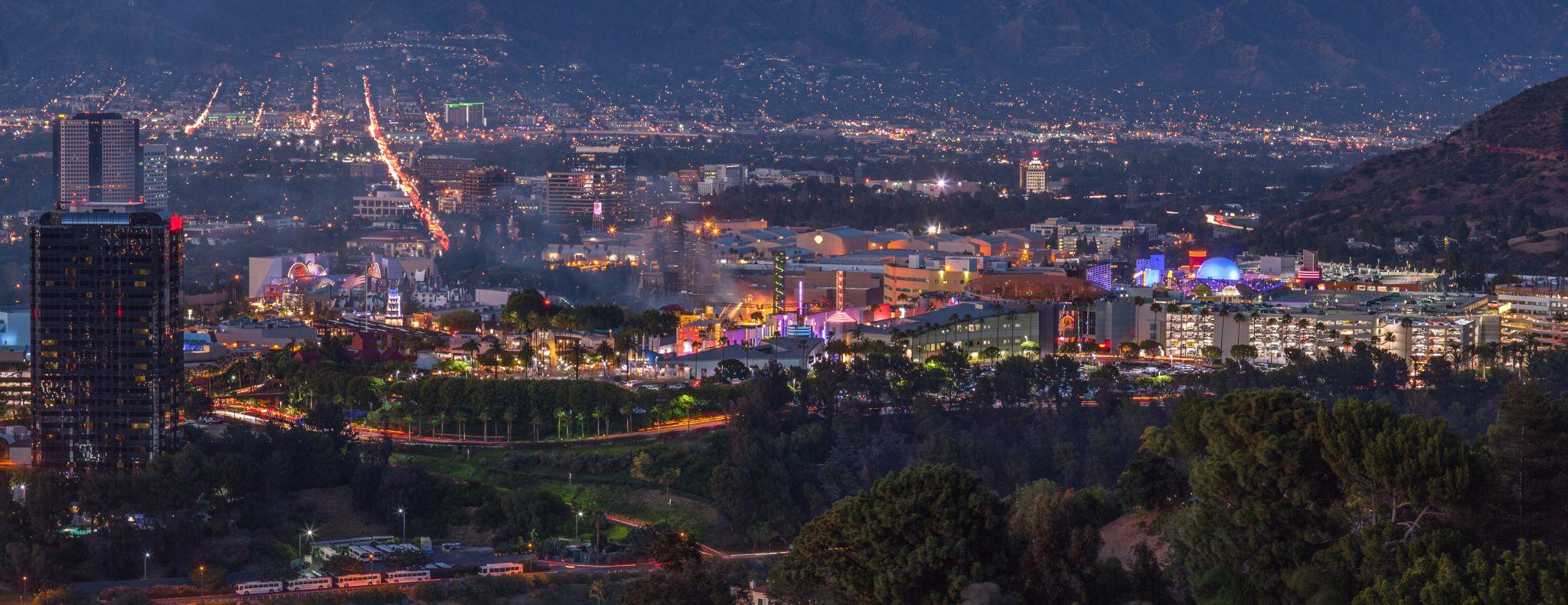 Panoramic View of Studio City and Universal Studios